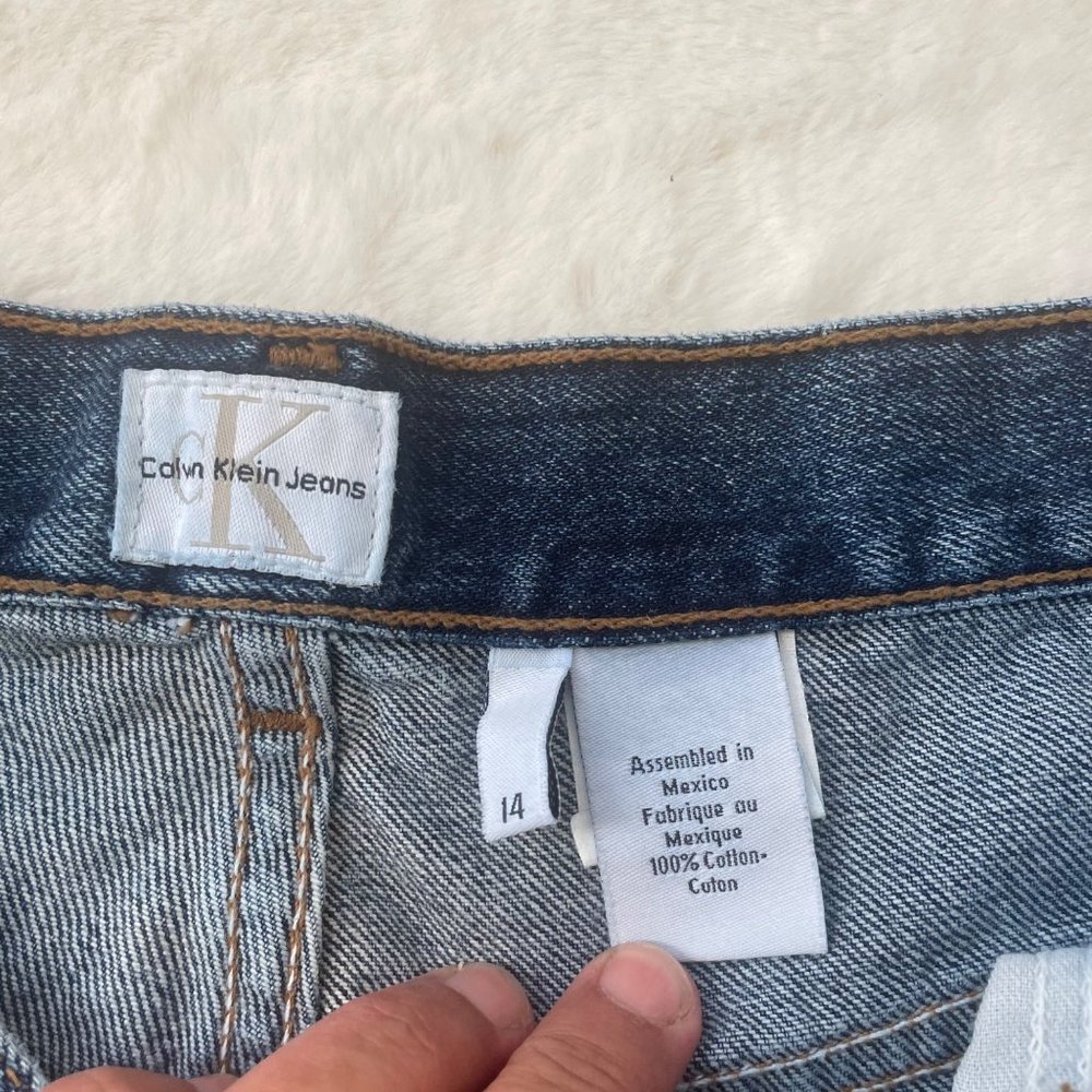 Calvin Klein 90s vintage jean shorts size 14 plus size 90s cargo short - Picture 5 of 5